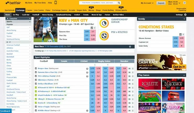 Online Betting Exchange Back and Lay Trading Interface
